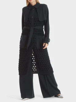 Marc Cain Mäntel & Outdoorjacken|Strick-TRENCHCOAT KNITTED IN GERMANY midnight blue