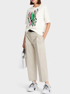 Marc Cain Shirts & Tops-T-SHIRT AUS REINER BAUMWOLLE - MIT PRINT off-white