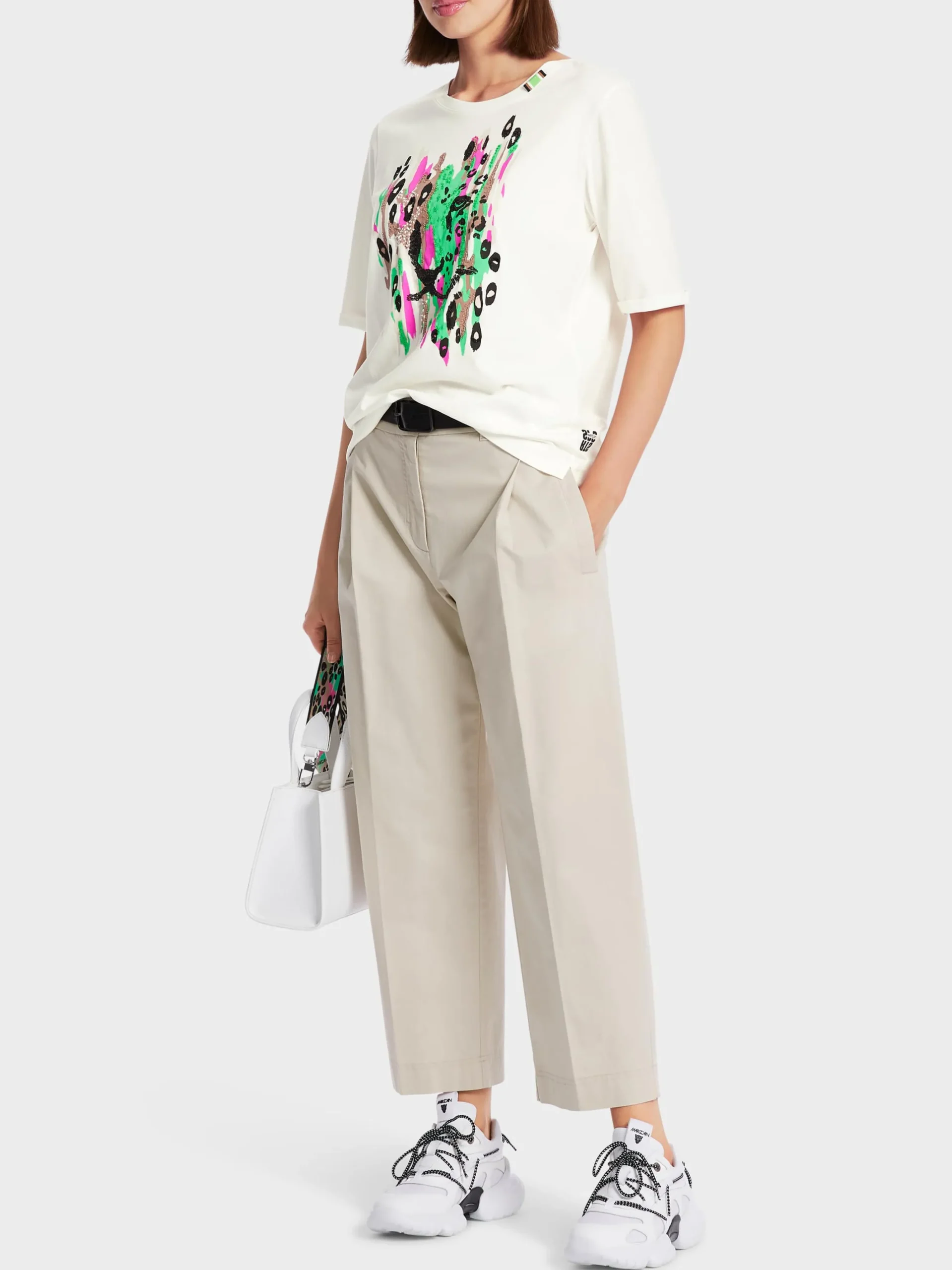Marc Cain Shirts & Tops-T-SHIRT AUS REINER BAUMWOLLE - MIT PRINT off-white