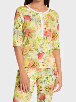 Marc Cain Shirts & Tops-T-SHIRT IM BLURRY PRINT pale lemon