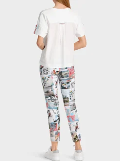 Marc Cain Shirts & Tops-T-SHIRT IM MATERIALMIX white