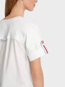 Marc Cain Shirts & Tops-T-SHIRT IM MATERIALMIX white