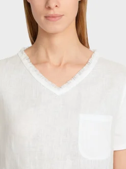Marc Cain Shirts & Tops-T-SHIRT IM MATERIALMIX off-white