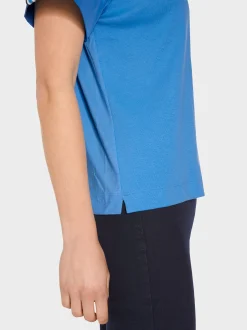 Marc Cain Shirts & Tops-T-SHIRT IM MATERIALMIX bright azure