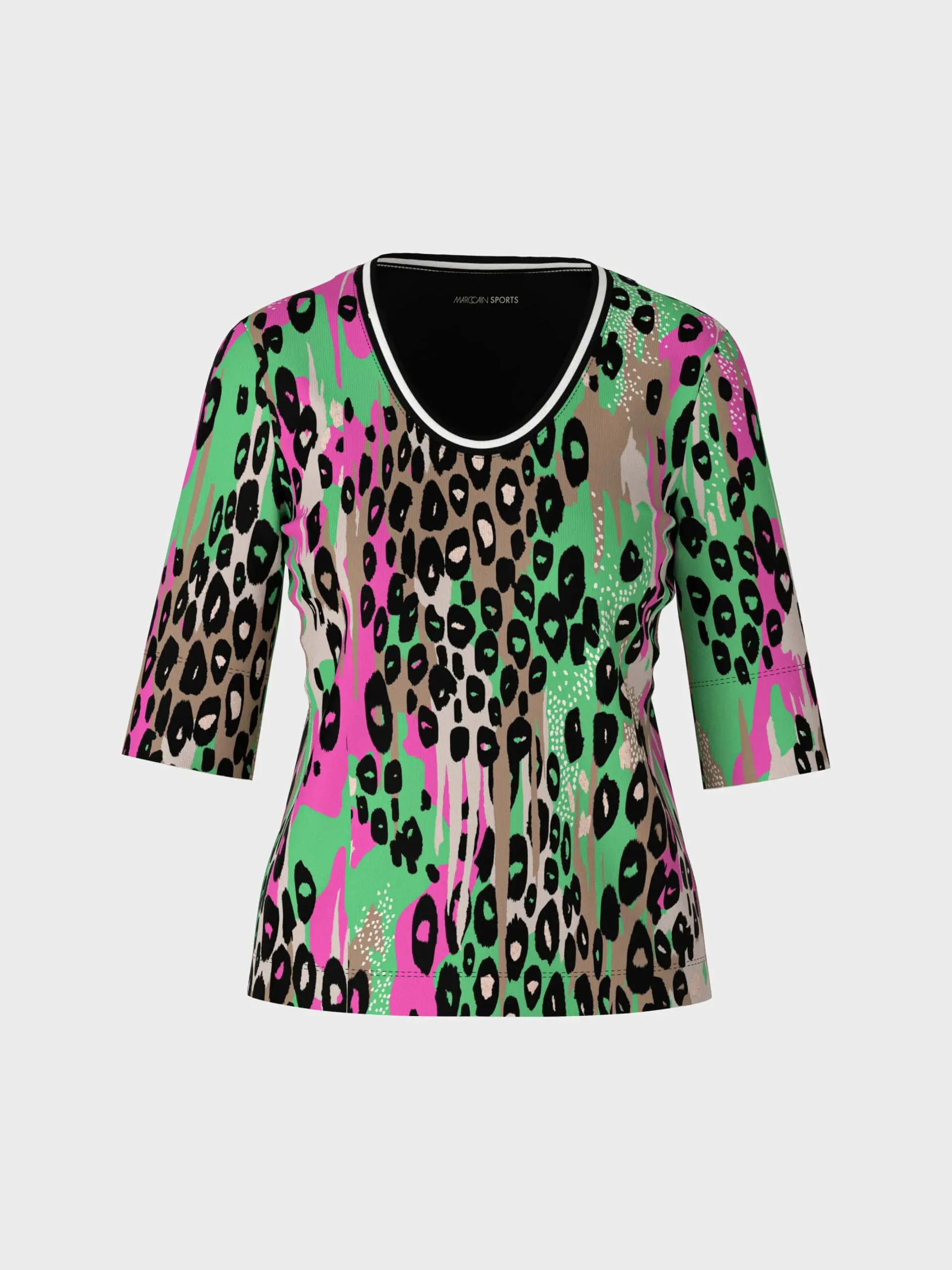Marc Cain Shirts & Tops-T-SHIRT MIT ALLOVERPRINT UND ¾-ÄRMEL new neon green