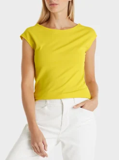 Marc Cain Shirts & Tops-T-SHIRT MIT ANGESCHNITTENEM ARM bright sulphur