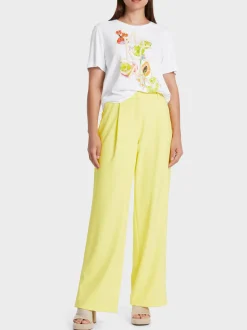 Marc Cain Shirts & Tops-T-SHIRT MIT 3D-APPLIKATION white
