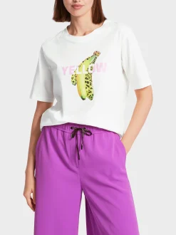 Marc Cain Shirts & Tops-T-SHIRT MIT FOTOPRINT „RETHINK TOGETHER“ off-white