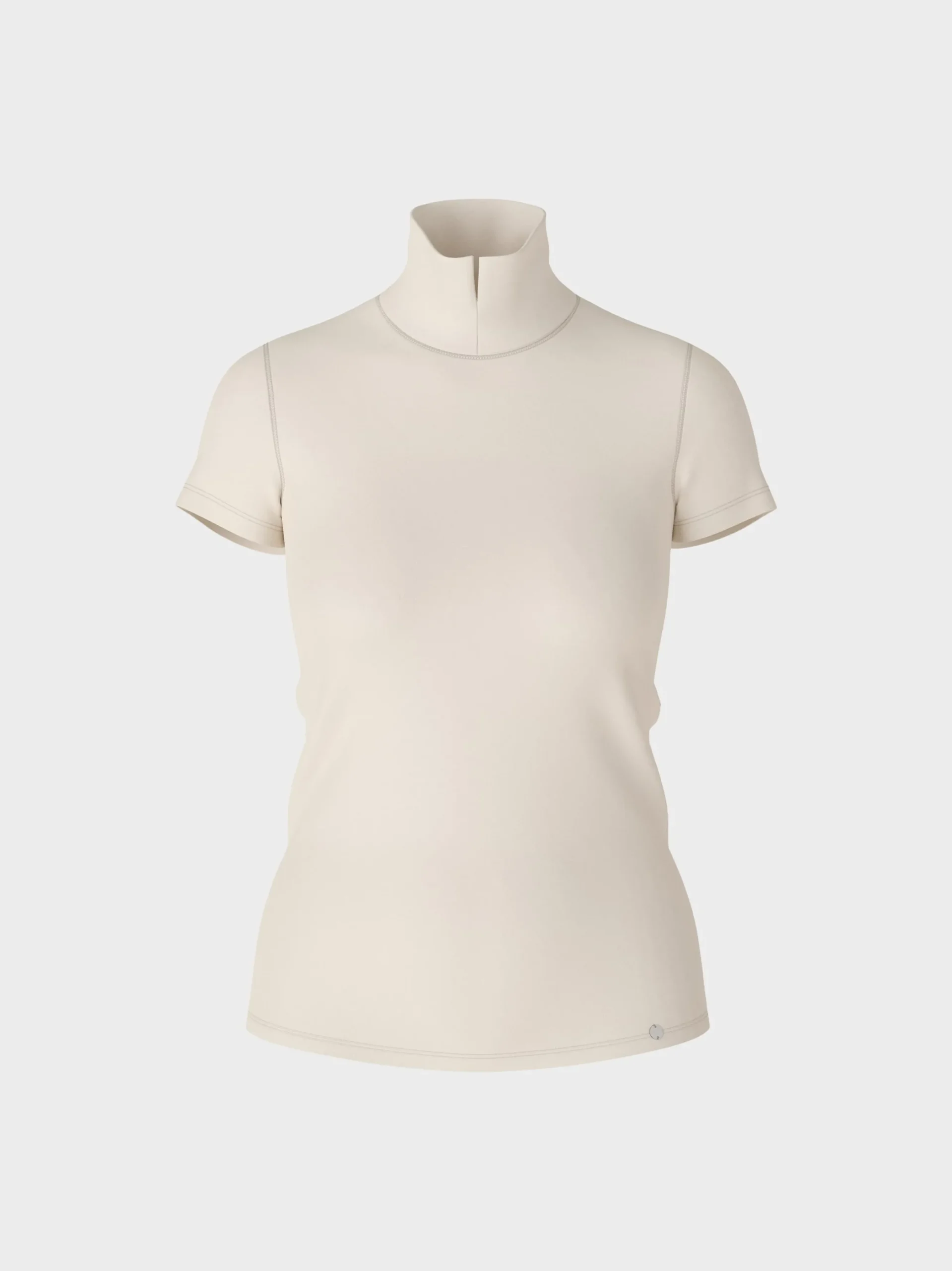 Marc Cain Shirts & Tops-T-SHIRT MIT GESCHLITZTEM MOCK-NECK smoke