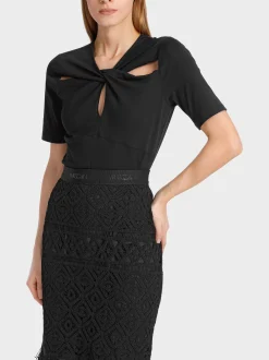 Marc Cain Shirts & Tops-T-SHIRT MIT KNOTENEFFEKT black