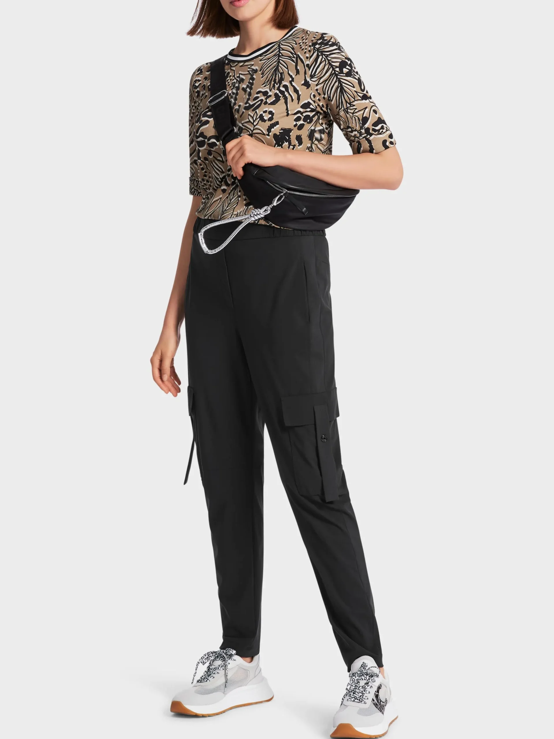Marc Cain Shirts & Tops-T-SHIRT MIT LEO-PRINT bright camel