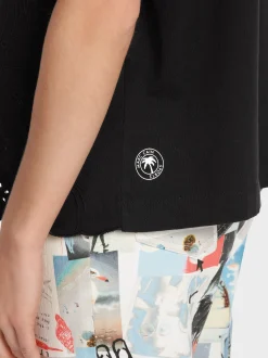 Marc Cain Shirts & Tops-T-SHIRT MIT LOCHSTICKEREI black
