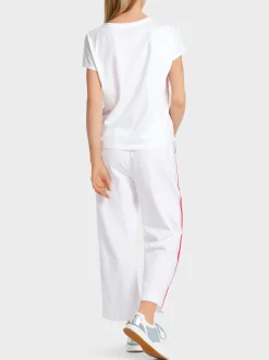 Marc Cain Shirts & Tops-T-SHIRT MIT PLATZIERTER FISCHAPPLIKATION white