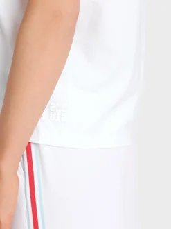 Marc Cain Shirts & Tops-T-SHIRT MIT PLATZIERTER FISCHAPPLIKATION white