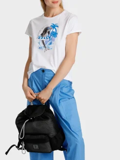 Marc Cain Shirts & Tops-T-SHIRT MIT PRINT UND SCHRIFTZUG white
