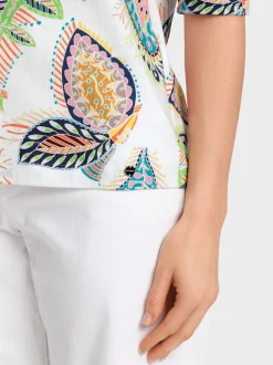 Marc Cain Shirts & Tops-T-SHIRT MIT ¾-ÄRMEL off-white