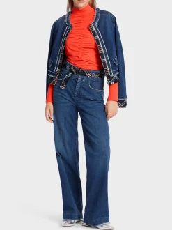 Marc Cain Shirts & Tops-T-SHIRT MIT ROLLKRAGEN bright tomato