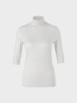 Marc Cain Shirts & Tops-T-SHIRT MIT ROLLKRAGEN silver