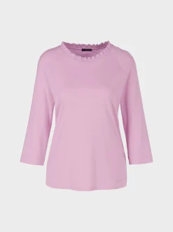 Marc Cain Shirts & Tops-T-SHIRT MIT RÜSCHEN-KRAGEN pink lavender