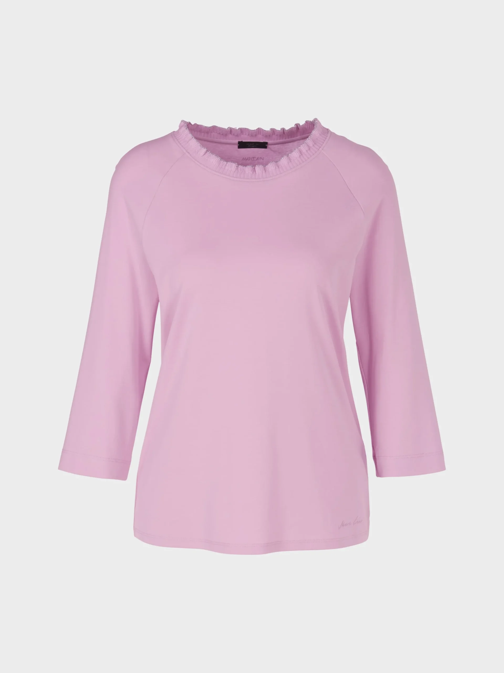 Marc Cain Shirts & Tops-T-SHIRT MIT RÜSCHEN-KRAGEN pink lavender