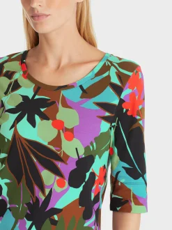 Marc Cain Shirts & Tops-T-SHIRT MIT SEITENSCHLITZEN soft malachite