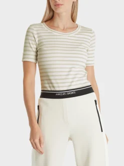 Marc Cain Shirts & Tops-T-SHIRT MIT STREIFEN smoke