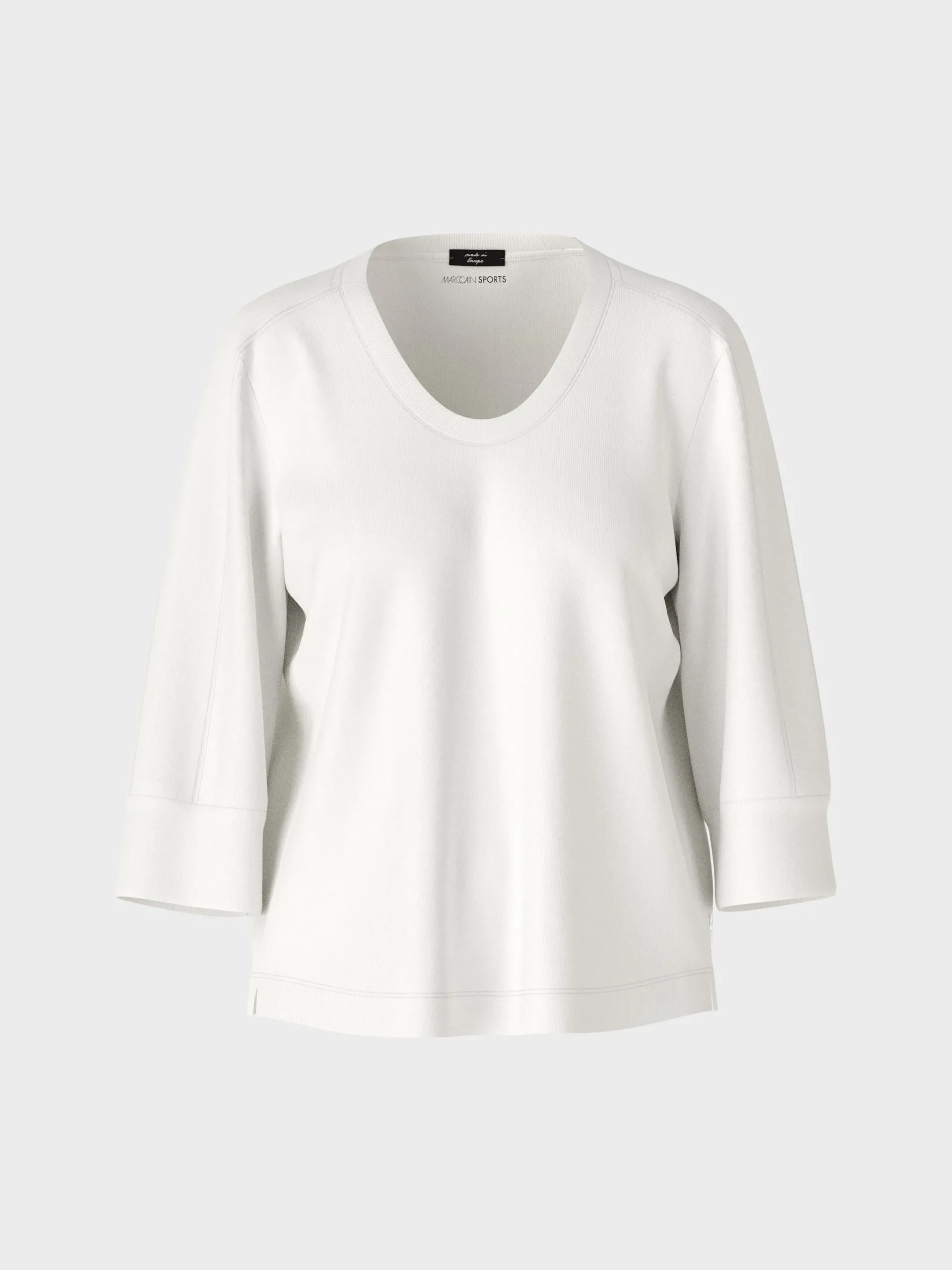 Marc Cain Shirts & Tops-T-SHIRT MIT TIEFEM RUNDHALS off-white