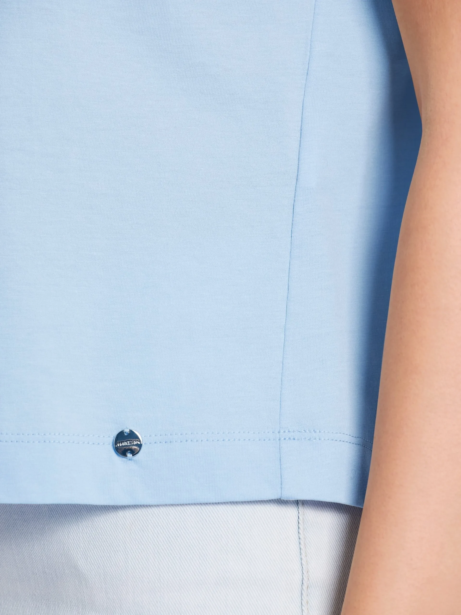 Marc Cain Shirts & Tops-T-SHIRT "RETHINK TOGETHER" MIT PERLEN soft summer sky