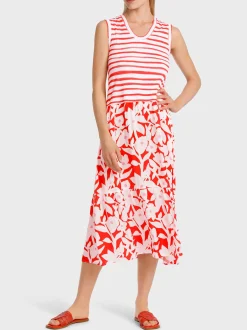 Marc Cain Kleider-TWO-IN-ONE-KLEID bright tomato