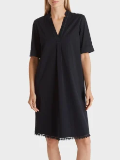 Marc Cain Kleider-UNI TUNIKAKLEID MIT SPITZENDETAILS midnight blue
