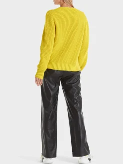 Marc Cain Pullover & Sweatshirts-V-NECK-PULLOVER KNITTED IN GERMANY bright sulphur