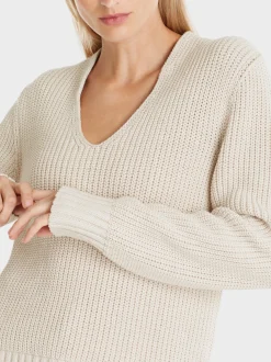 Marc Cain Pullover & Sweatshirts-V-NECK-PULLOVER KNITTED IN GERMANY smoke