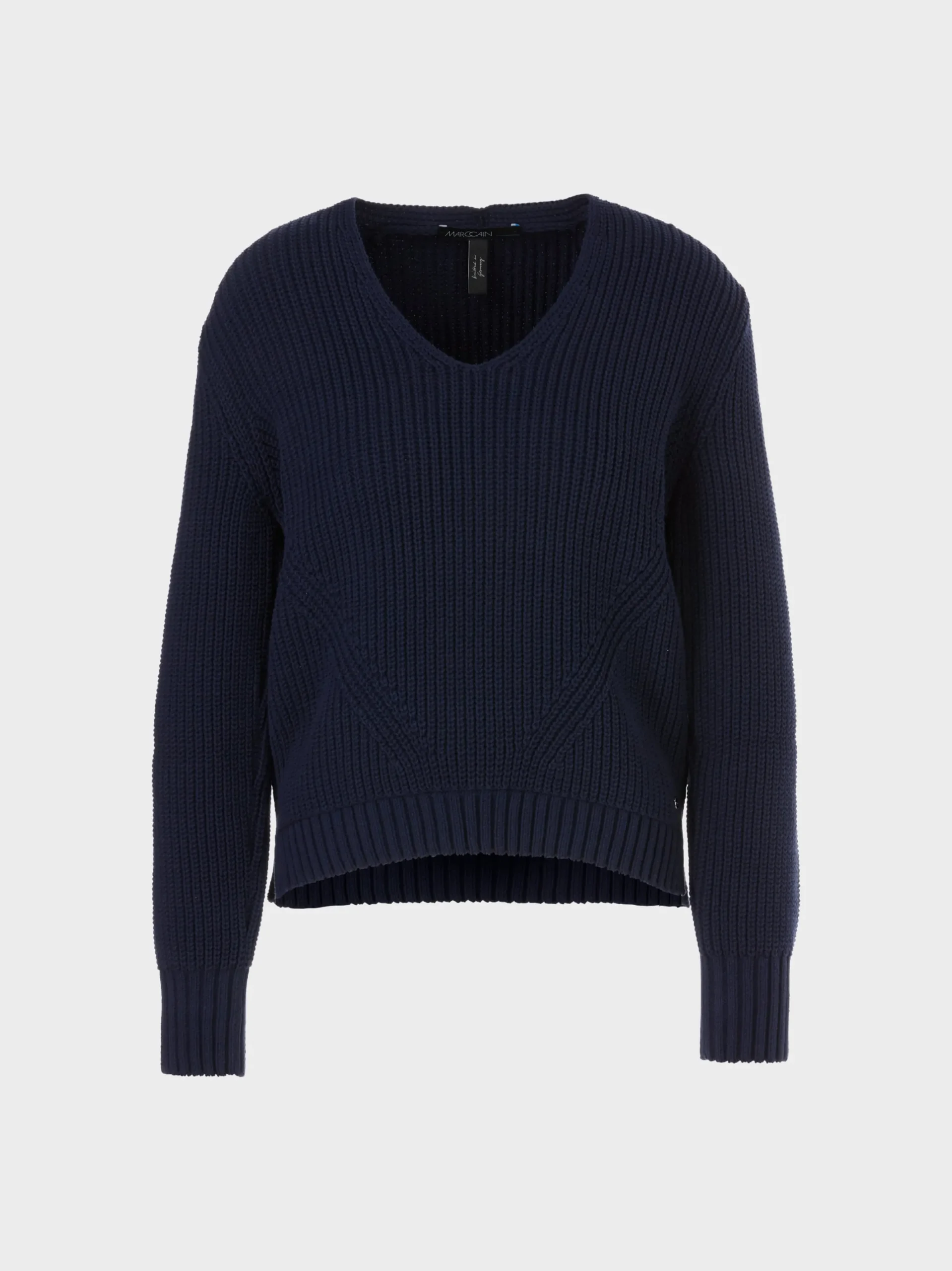Marc Cain Pullover & Sweatshirts-V-NECK-PULLOVER KNITTED IN GERMANY midnight blue