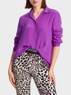 Marc Cain Blusen & Tuniken-WEICHFALLENDE HEMDBLUSE IN A-LINIE bright malve