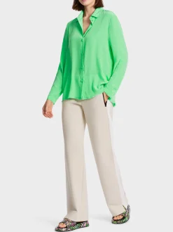 Marc Cain Blusen & Tuniken-WEICHFALLENDE HEMDBLUSE IN A-LINIE new neon green