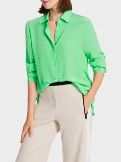 Marc Cain Blusen & Tuniken-WEICHFALLENDE HEMDBLUSE IN A-LINIE new neon green