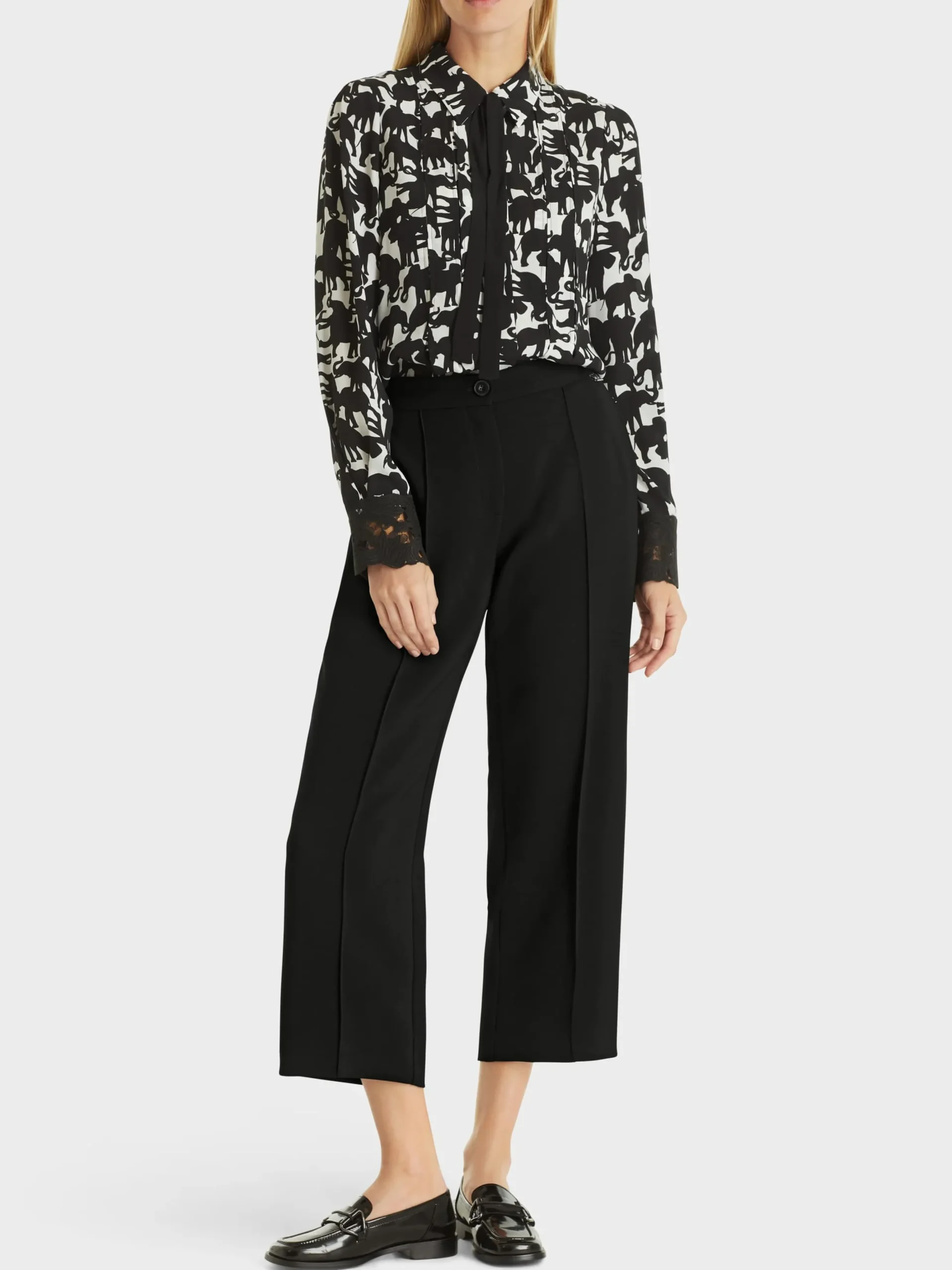Marc Cain Hosen-WEICHFALLENDE HOSE WELLINGTON IN ¾ LÄNGE black