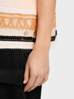 Marc Cain Blusen & Tuniken-WEITE BLUSE MIT SPITZENDETAILS soft rose