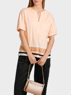 Marc Cain Blusen & Tuniken-WEITE BLUSE MIT SPITZENDETAILS soft rose
