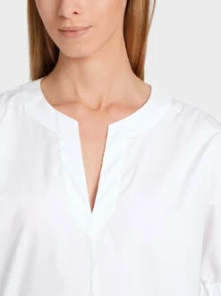 Marc Cain Blusen & Tuniken-WEITE BLUSE MIT SPITZENDETAILS white