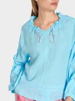 Marc Cain Blusen & Tuniken-WEITE SCHLUPFBLUSE light turquoise