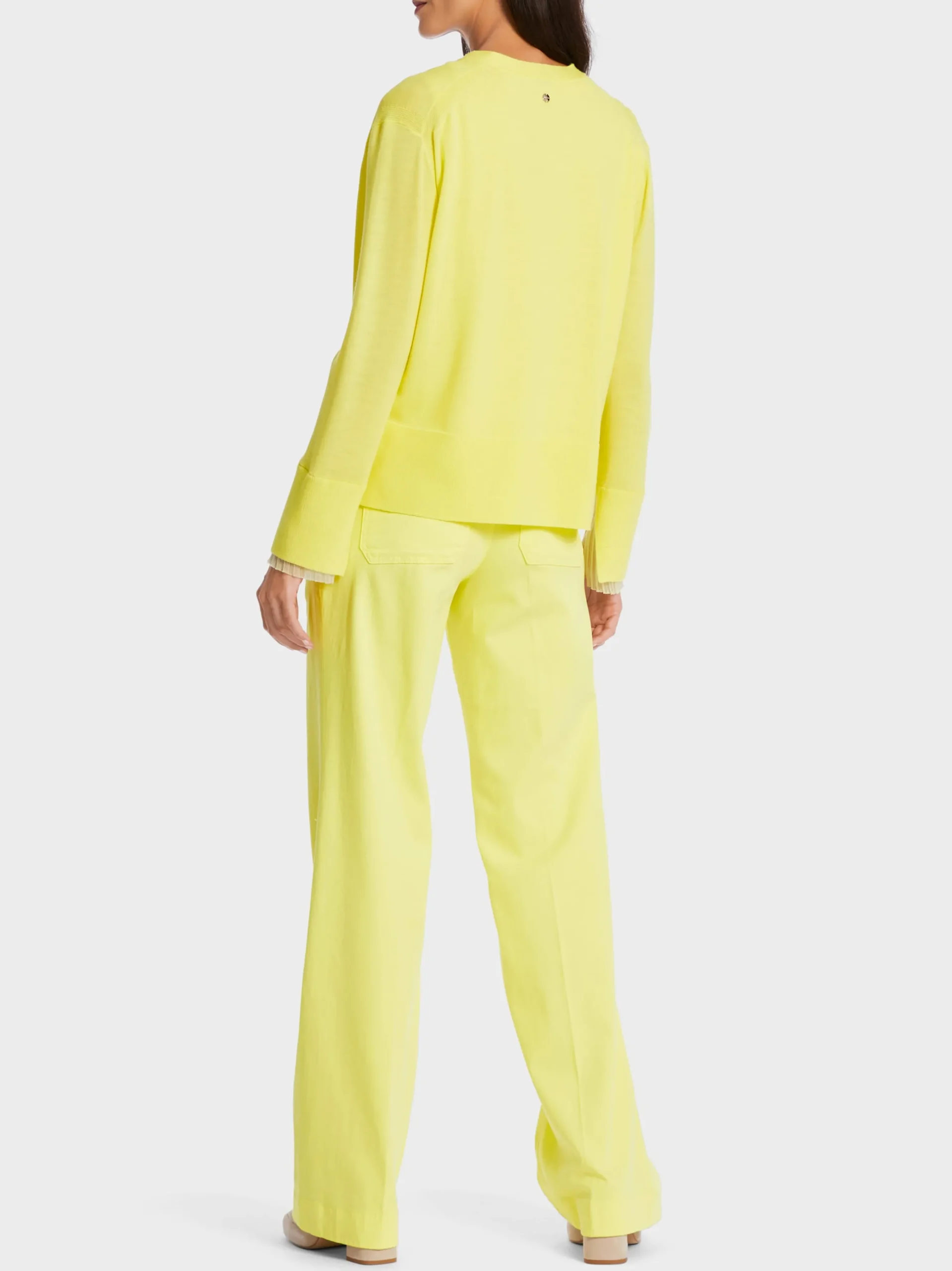 Marc Cain Jacken|Strick-WEITER CARDIGAN "RETHINK TOGETHER" pale lemon