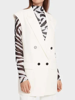 Marc Cain Hosenanzüge|Jacken-WESTE MIT REVERS off-white