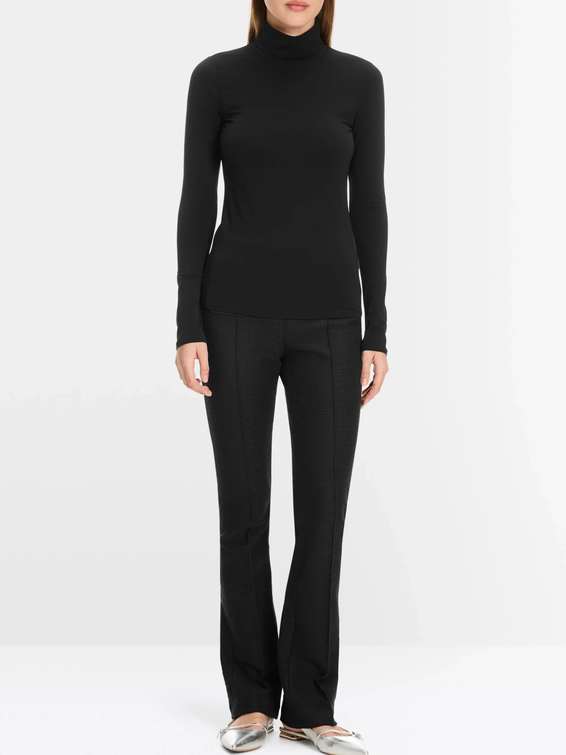 Marc Cain Shirts & Tops-ZARTER ROLLKRAGENPULLOVER black