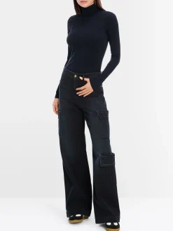 Marc Cain Shirts & Tops-ZARTER ROLLKRAGENPULLOVER midnight blue