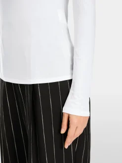 Marc Cain Shirts & Tops-ZARTER ROLLKRAGENPULLOVER white