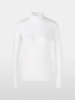 Marc Cain Shirts & Tops-ZARTER ROLLKRAGENPULLOVER white