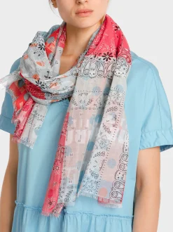 Marc Cain Accessoires-ZARTER SCHAL IM PRINTMIX light neon red