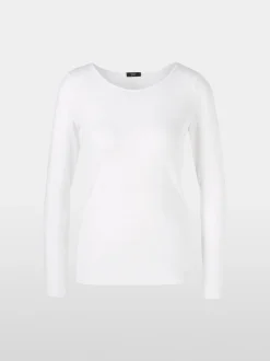 Marc Cain Shirts & Tops-ZARTES LONGSLEEVE white