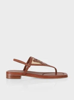 Marc Cain Schuhe-ZEHENSANDALEN MIT LEOKOPF moro